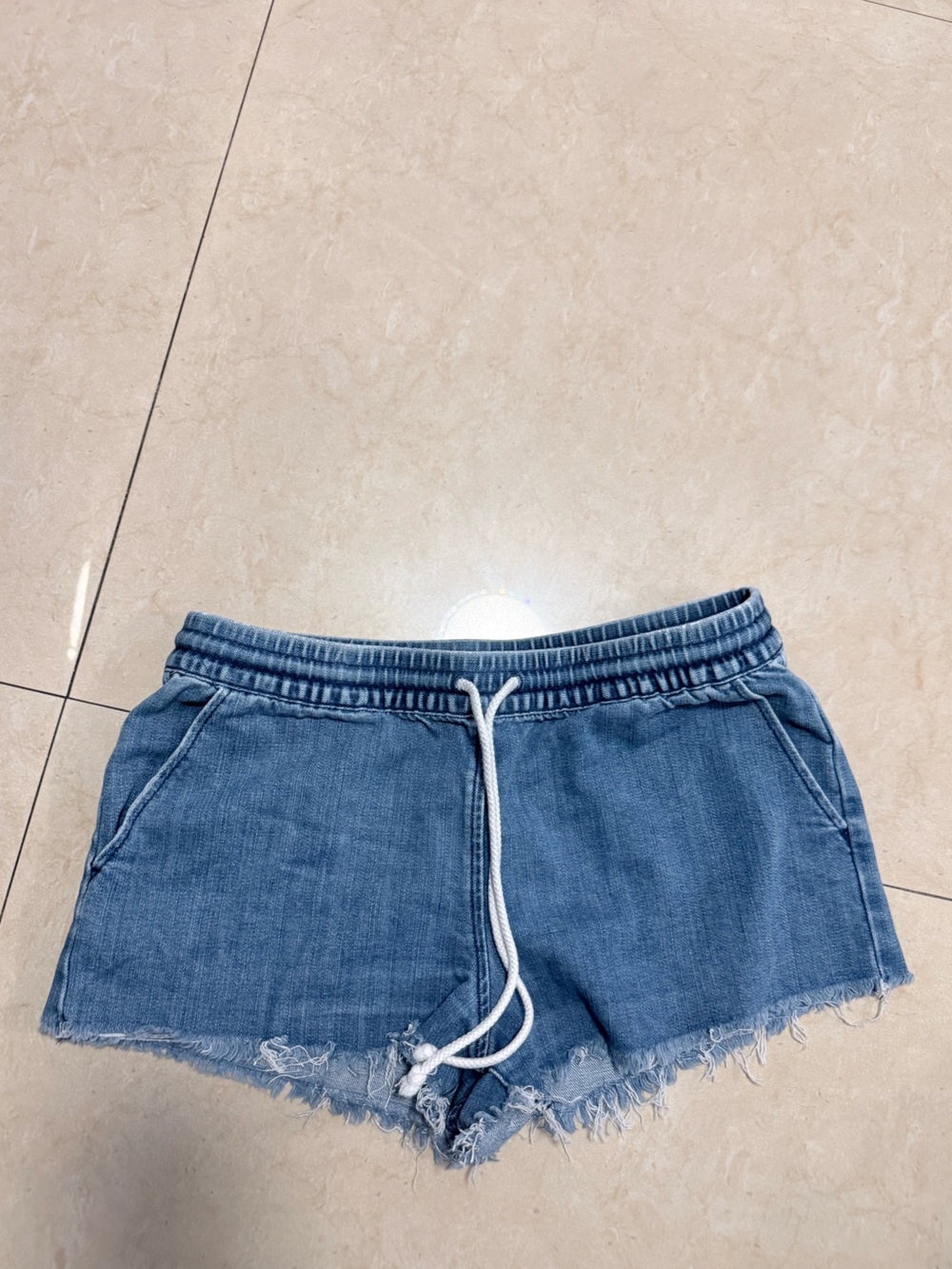 aerie Blue  Denim Drawstring Shorts